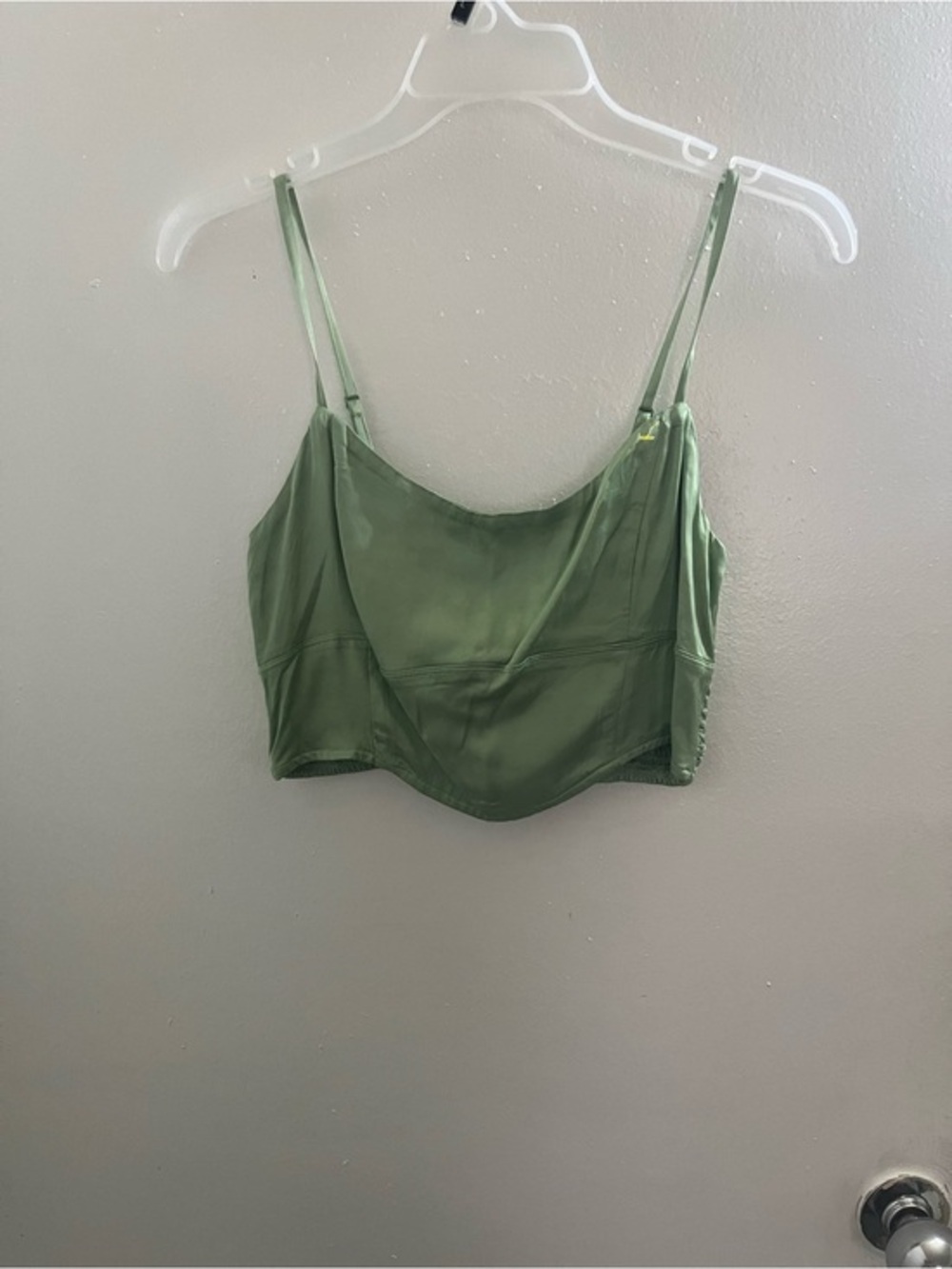 aerie Smocked Sage Green Cropped Top